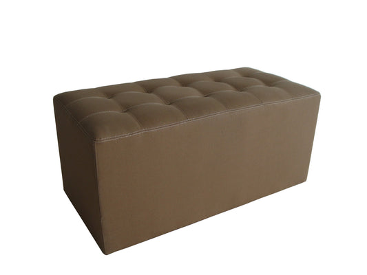 Classic Canvas Upholstered Bench with Button Tufting, Brown — Chic Home-Decor