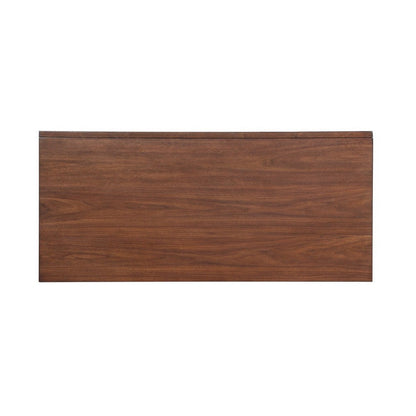 3 Drawer Wooden Writing Desk with Splayed Legs, Walnut Brown