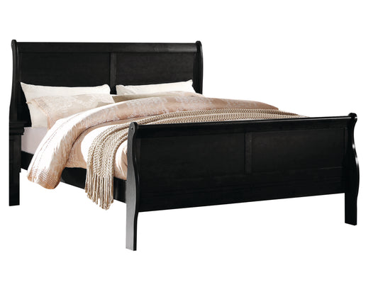 Wooden Twin Size Bed with Panel Design Sleigh Headboard and Footboard,Brown — Chic Home-Decor