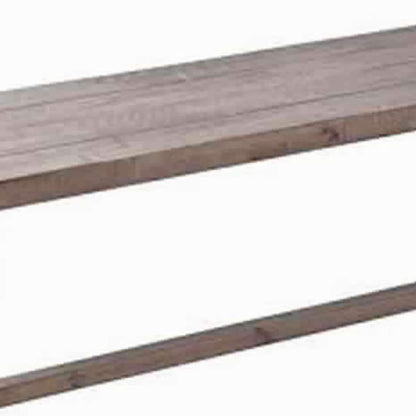 Farmhouse Wooden Dining Bench with Grain Details and Plank Top, Brown