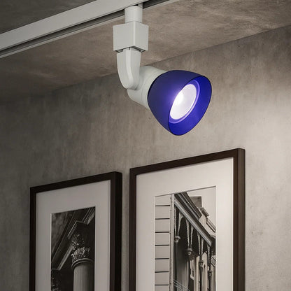 10W Integrated Metal and Polycarbonate LED Track Fixture, White and Blue