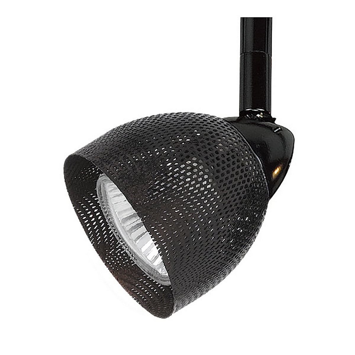 Round metal mesh shade track light head and frame, black, Benzara