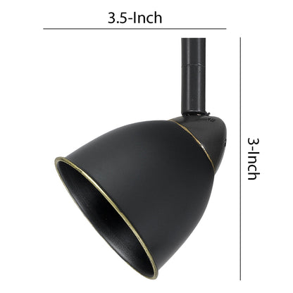 Round Metal Shade Track Light Head and Frame, Dark Bronze