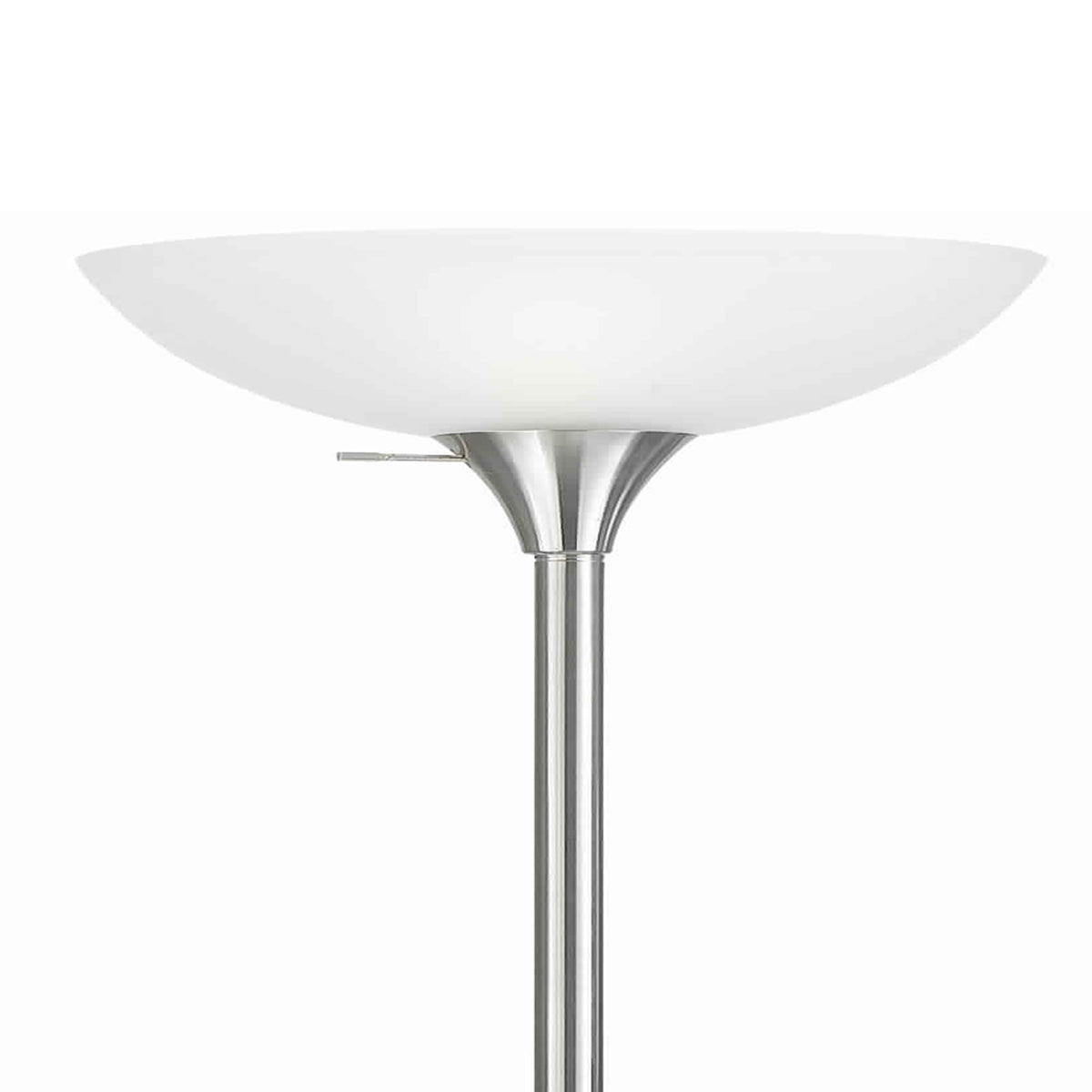 3 Way Torchiere Floor Lamp with Frosted Glass shade and Stable Base, White