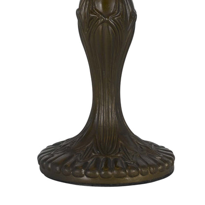 Metal Body Tiffany Table Lamp with Butterfly Design Shade, Multicolor
