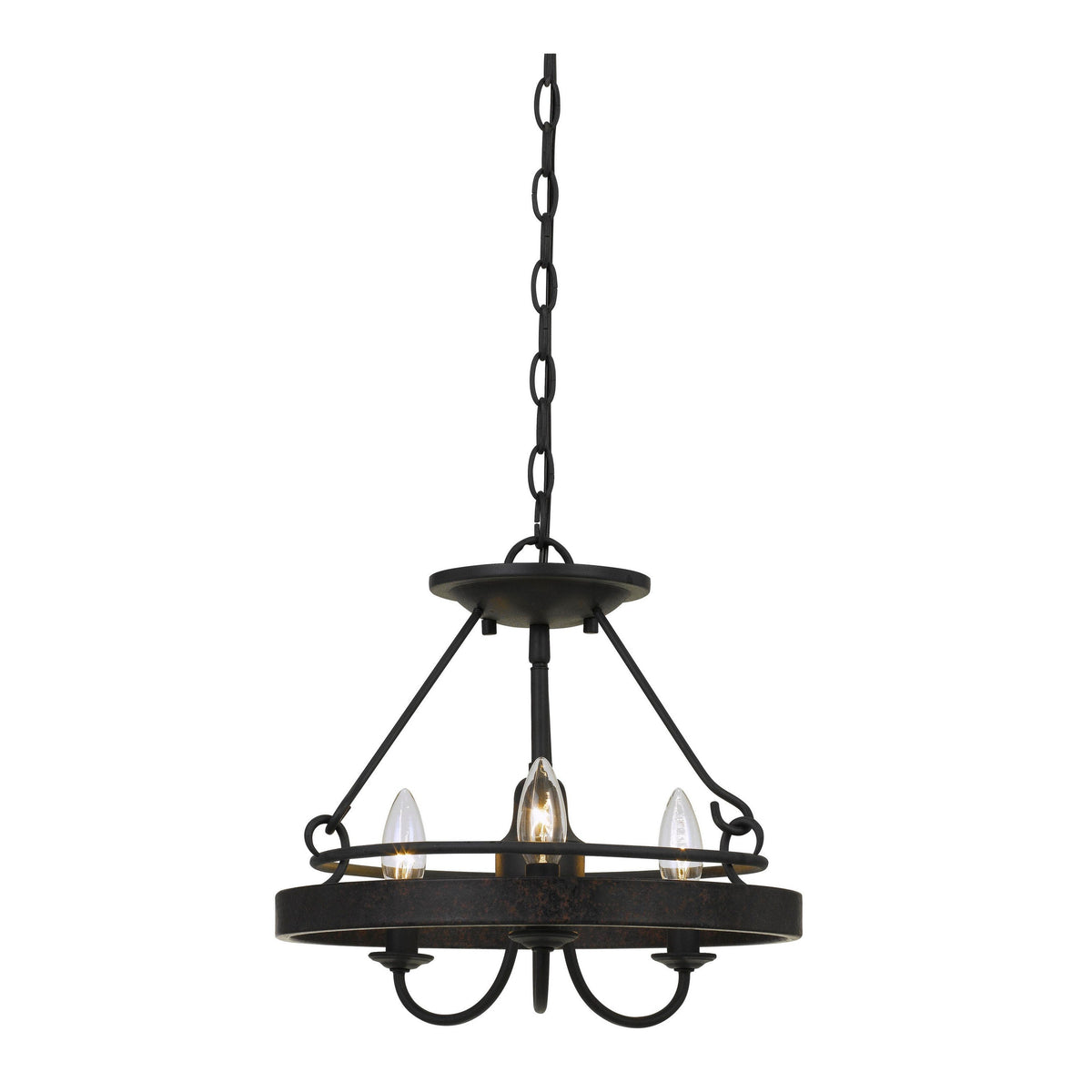 60 X 3 Watt Metal Frame Pendant with Hardwired Switch, Textured Gray