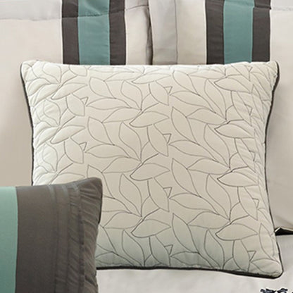 8 Piece King Polyester Comforter Set with Floral Embroidery, Multicolor