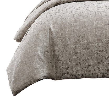 9 Piece Queen Polyester Comforter Set with Jacquard Print, Gray
