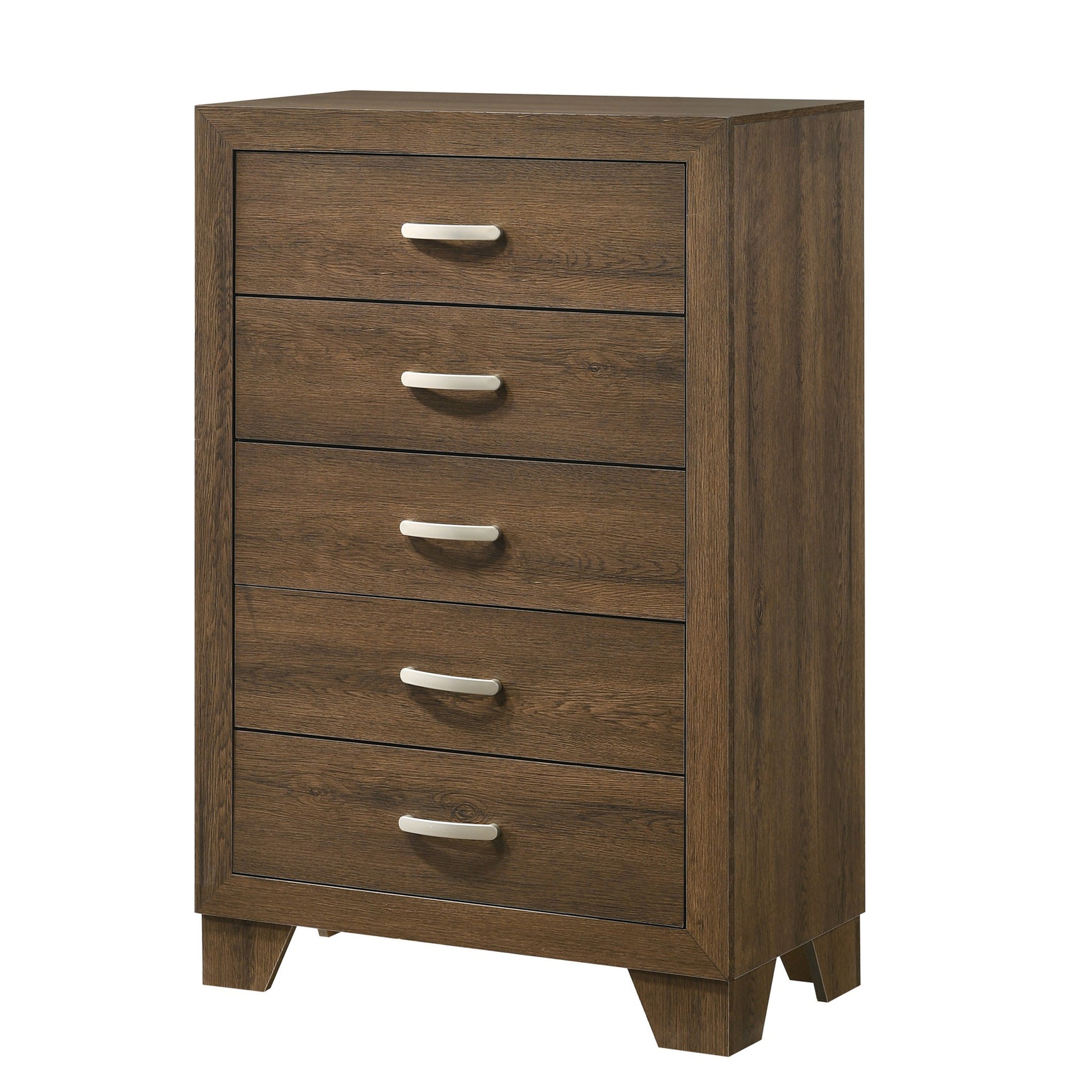 Transitional Style Wooden Chest with 2 Drawers and Metal Handles, Brown — Chic Home-Decor