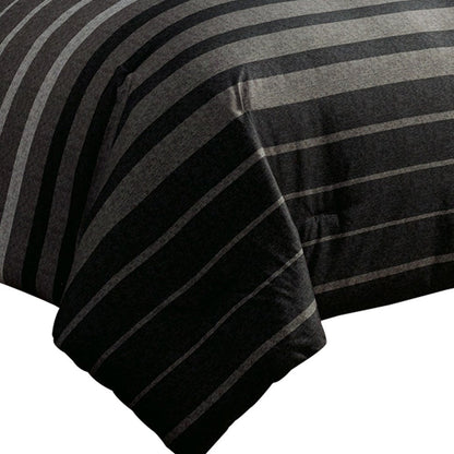 10 Piece King Polyester Comforter Set with Striped Details