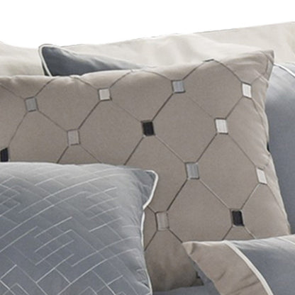 7 Piece Queen Polyester Comforter Set with Geometric Design
