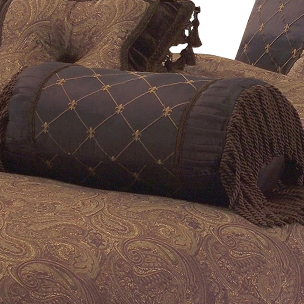 10 Piece King Polyester Comforter Set with Paisley Pattern Design