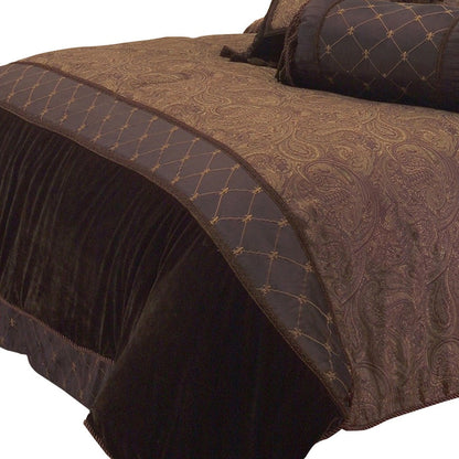 9 Piece Queen Polyester Comforter Set with Paisley Pattern Design