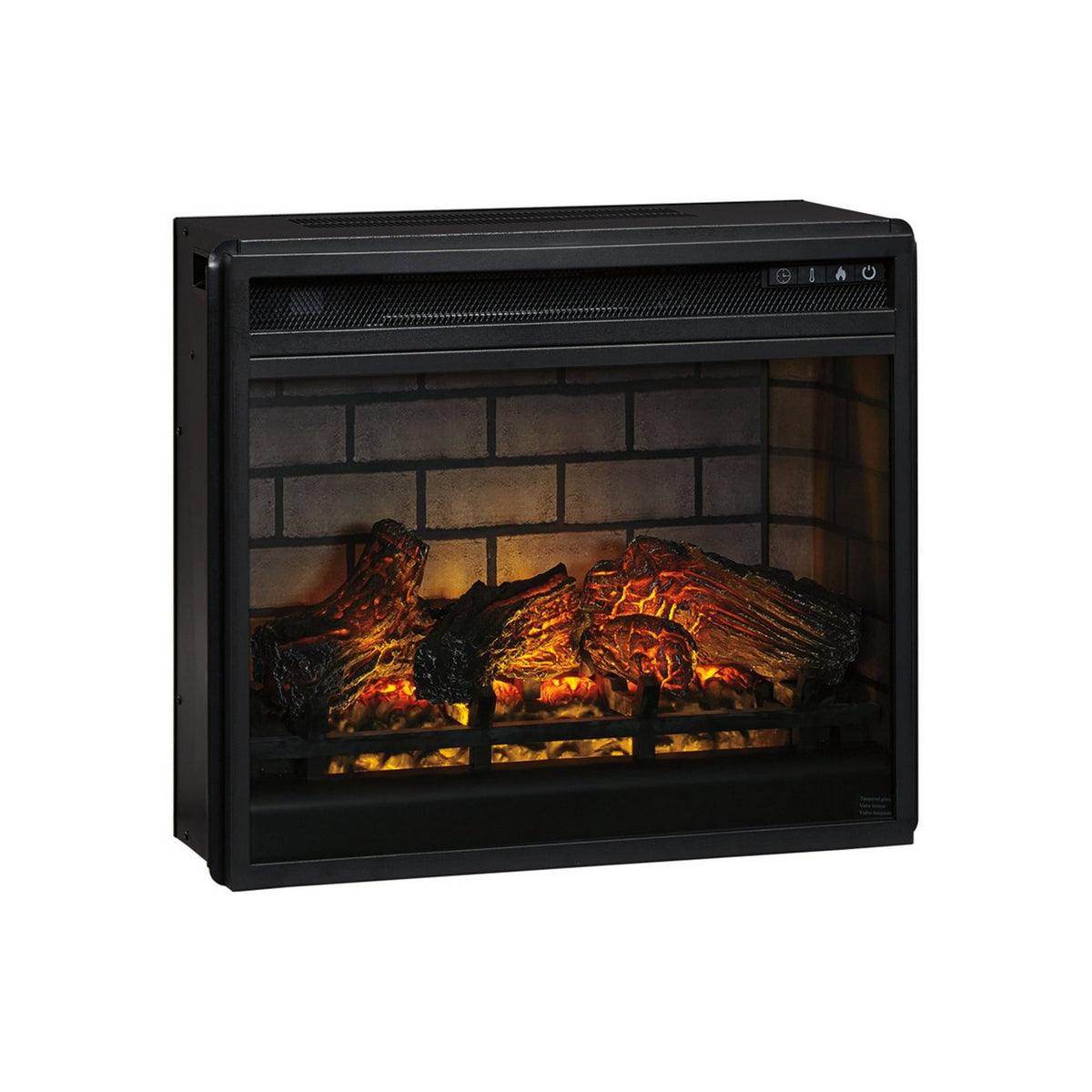 23.75 Inch Metal Fireplace Inset with 7 Level Temperature Setting