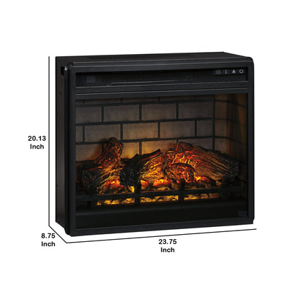23.75 Inch Metal Fireplace Inset with 7 Level Temperature Setting