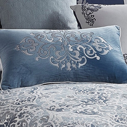 9 Piece Queen Polyester Comforter Set with Damask Prints