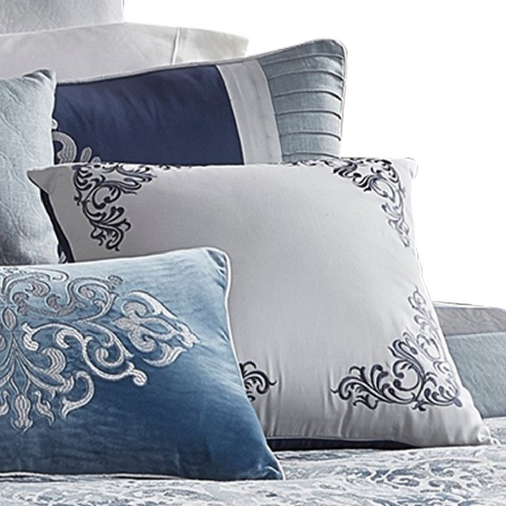 9 Piece Queen Polyester Comforter Set with Damask Prints
