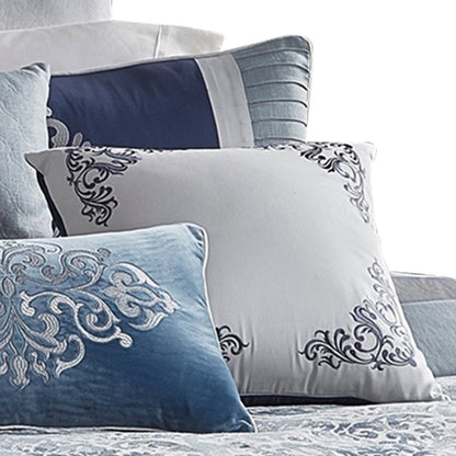 9 Piece Queen Polyester Comforter Set with Damask Prints