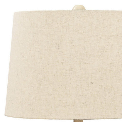 Drum Shade Table Lamp with Paper Composite Base, Beige