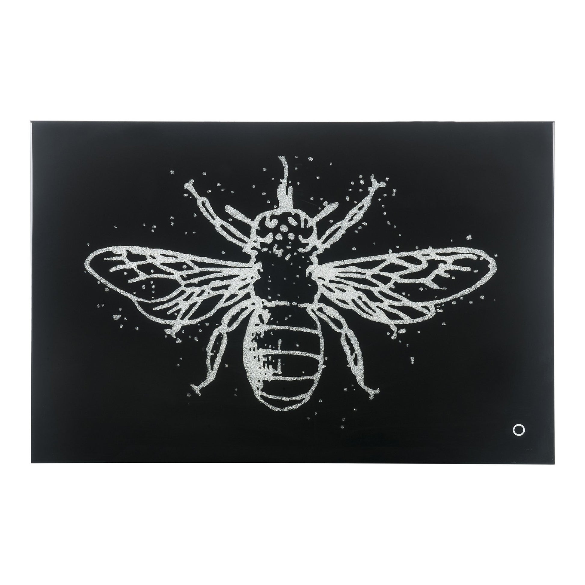 Rectangular Butterfly Wall Art with LED, Black and Silver — Chic Home-Decor