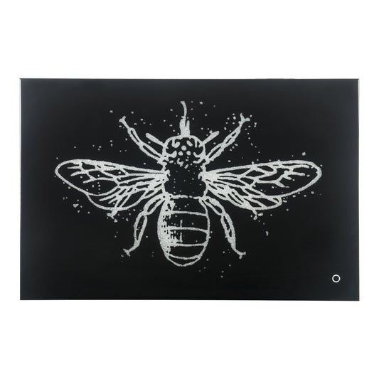Rectangular Butterfly Wall Art with LED, Black and Silver — Chic Home-Decor