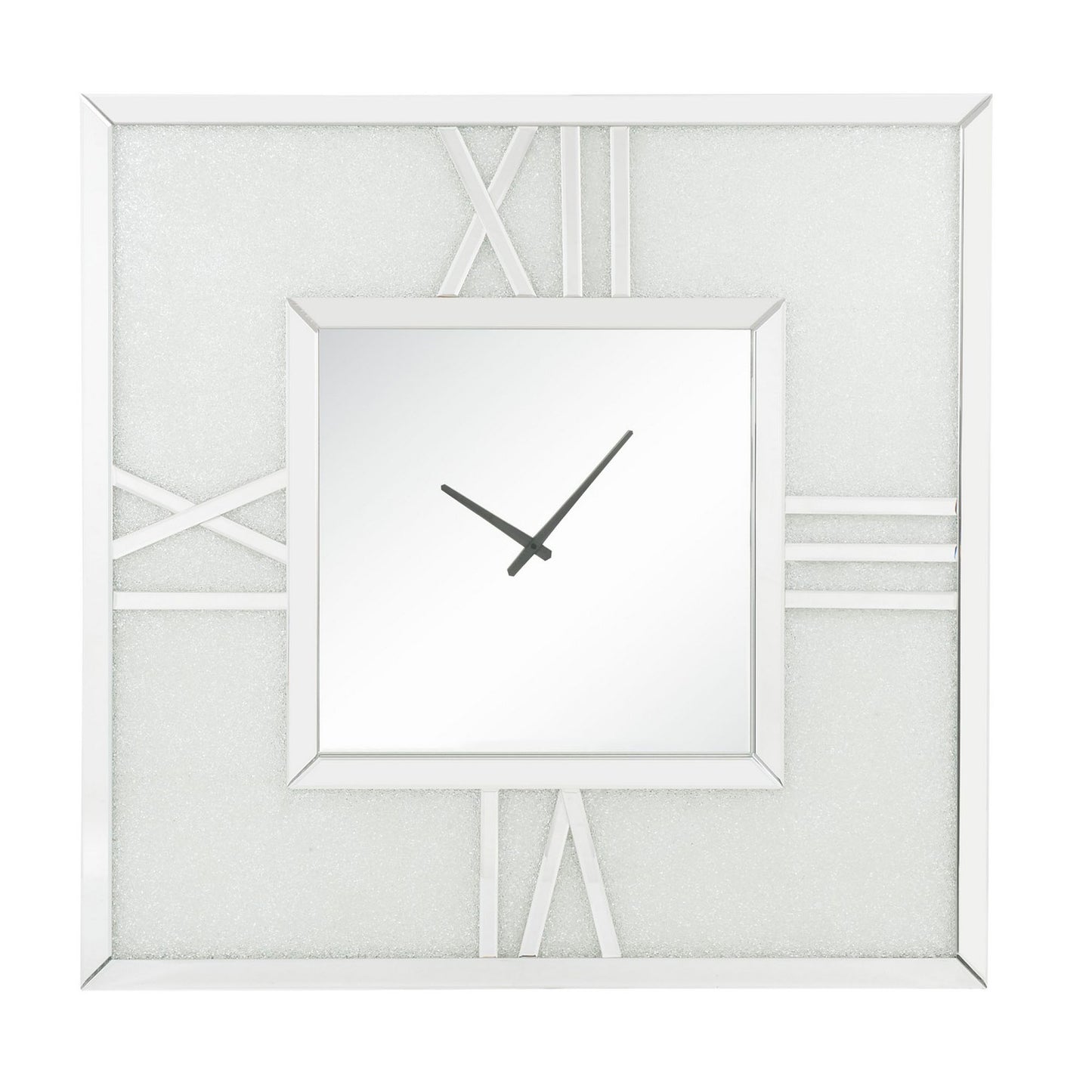 Analog Wall Clock with LED Light and Faux Gem Inlay, Silver — Chic Home-Decor