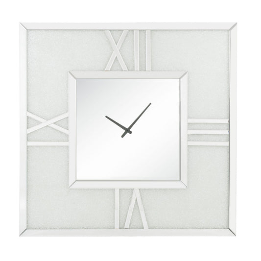 Analog Wall Clock with LED Light and Faux Gem Inlay, Silver — Chic Home-Decor