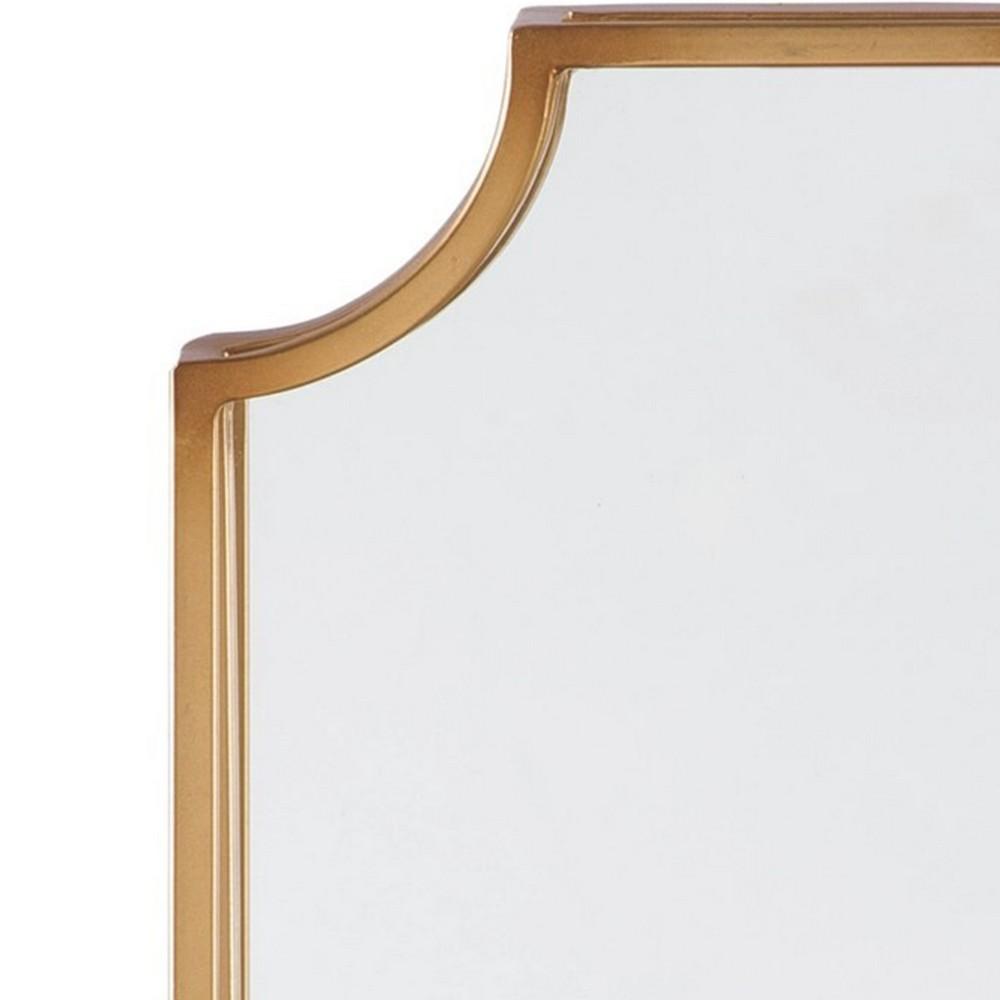 Metal Frame Wall Sconce with Cut Corner Design, Gold