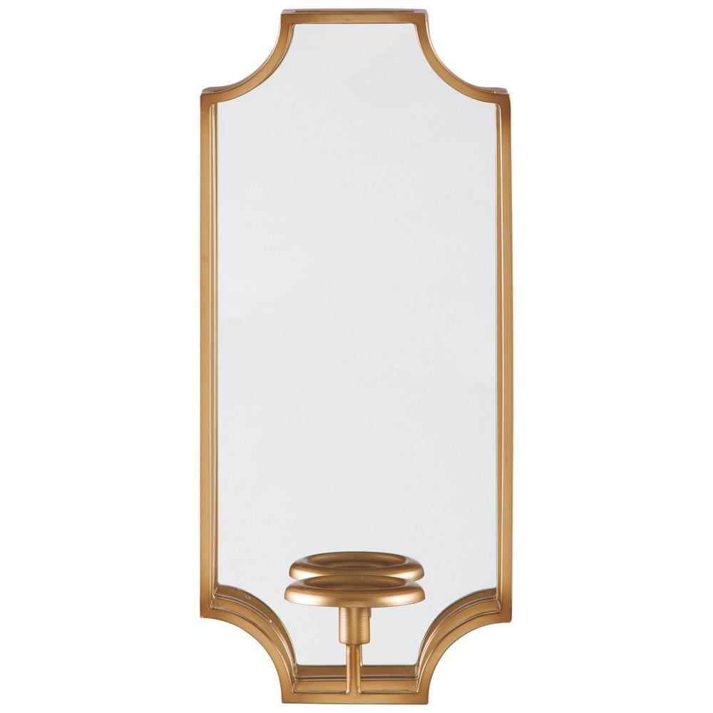 Metal Frame Wall Sconce with Cut Corner Design, Gold