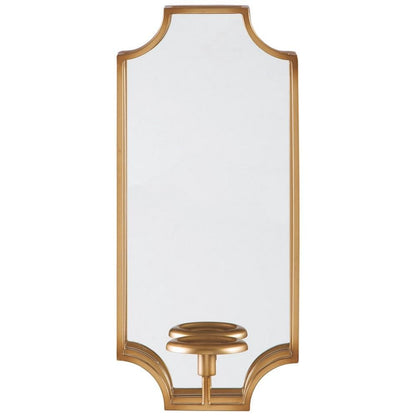 Metal Frame Wall Sconce with Cut Corner Design, Gold