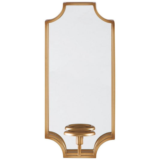 Metal Frame Wall Sconce with Cut Corner Design, Gold