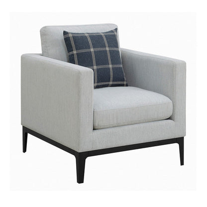 Fabric Upholstered Arm Chair with Reversible Cushions and Pillows