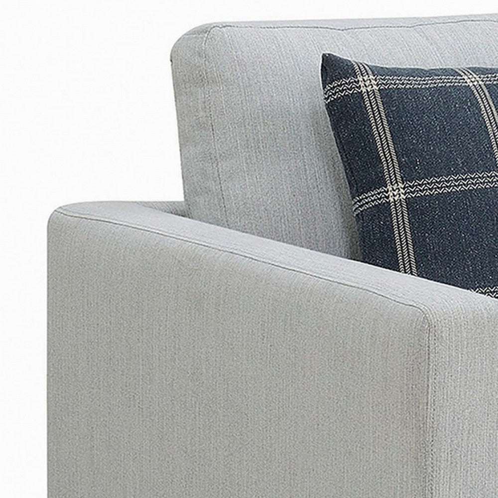 Fabric Upholstered Arm Chair with Reversible Cushions and Pillows