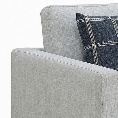 Fabric Upholstered Arm Chair with Reversible Cushions and Pillows