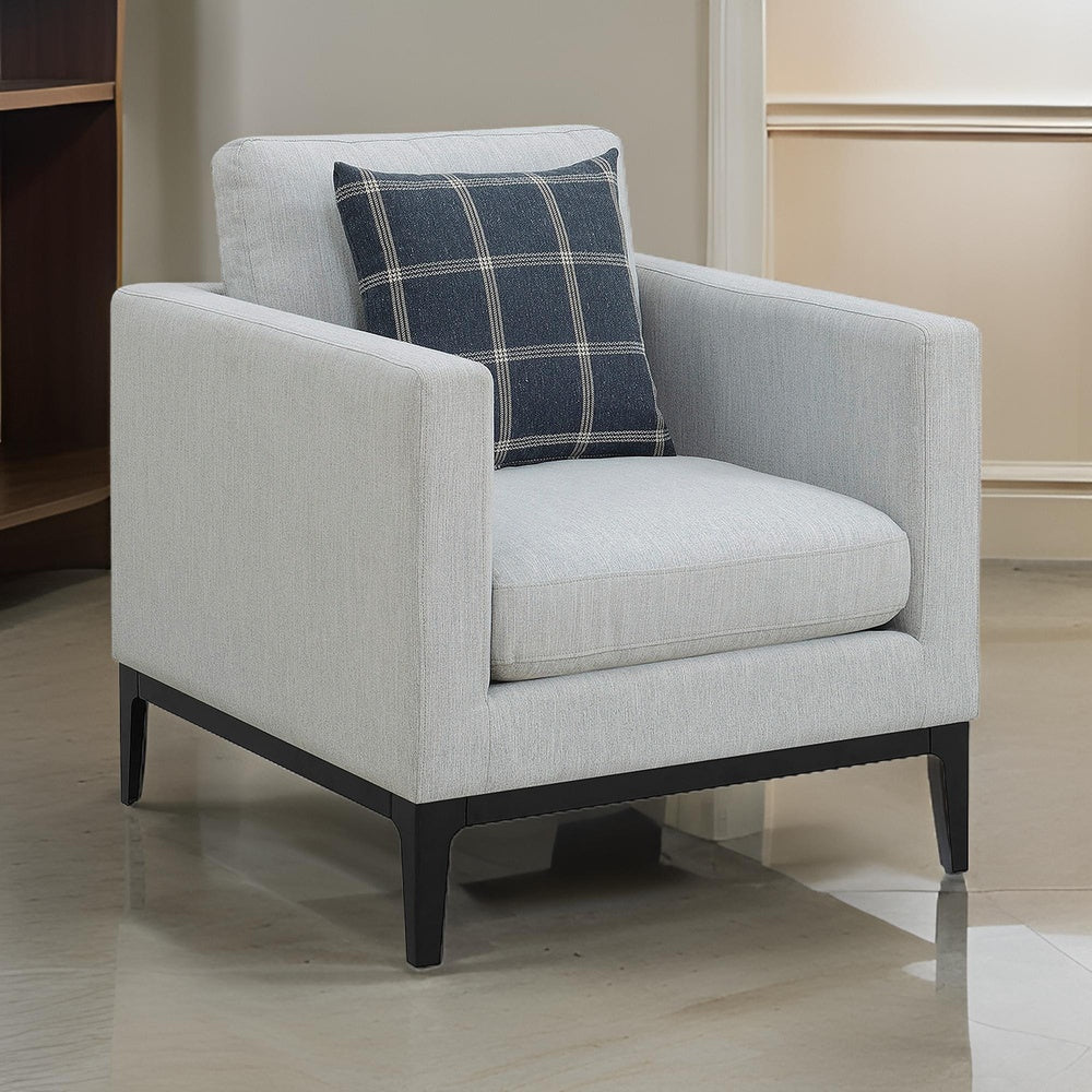 Fabric Upholstered Arm Chair with Reversible Cushions and Pillows