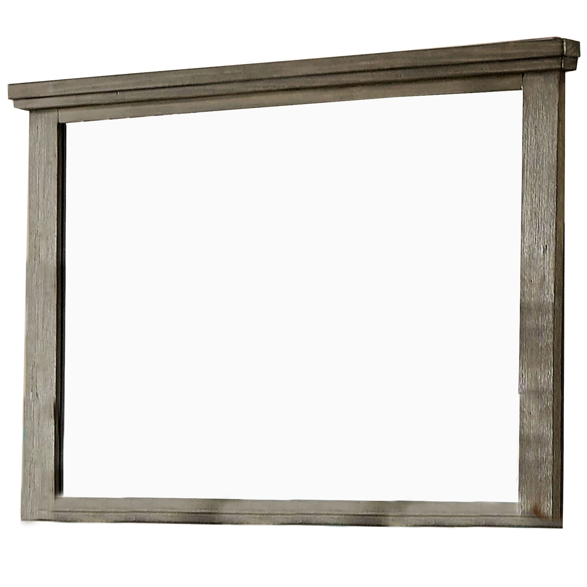 45 Inch Transitional Style Wooden Frame Mirror, Gray — Chic Home-Decor