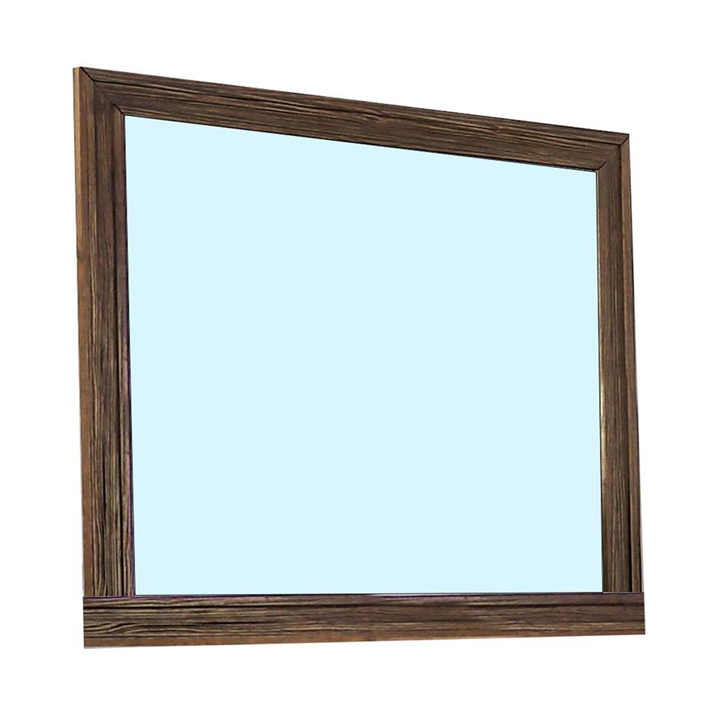 39 Inch Mirror with Rectangular Wooden Frame, Brown — Chic Home-Decor
