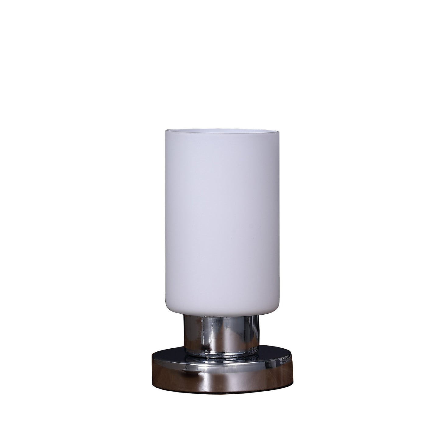 Cylindrical Glass Shade Table Lamp with Touch Switch, White — Chic Home-Decor