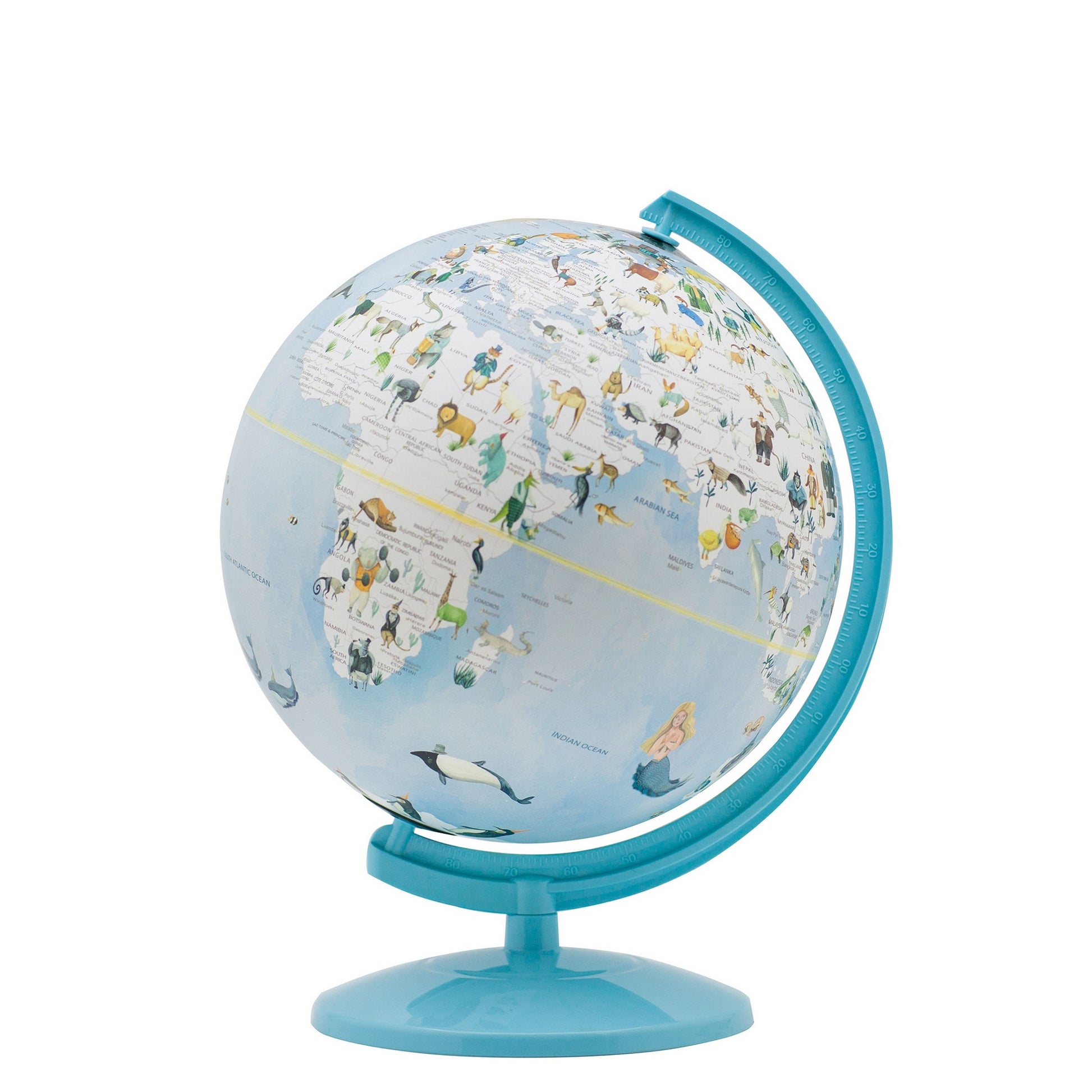Acrylic Globe Design Night Light with Animal Print, Blue — Chic Home-Decor