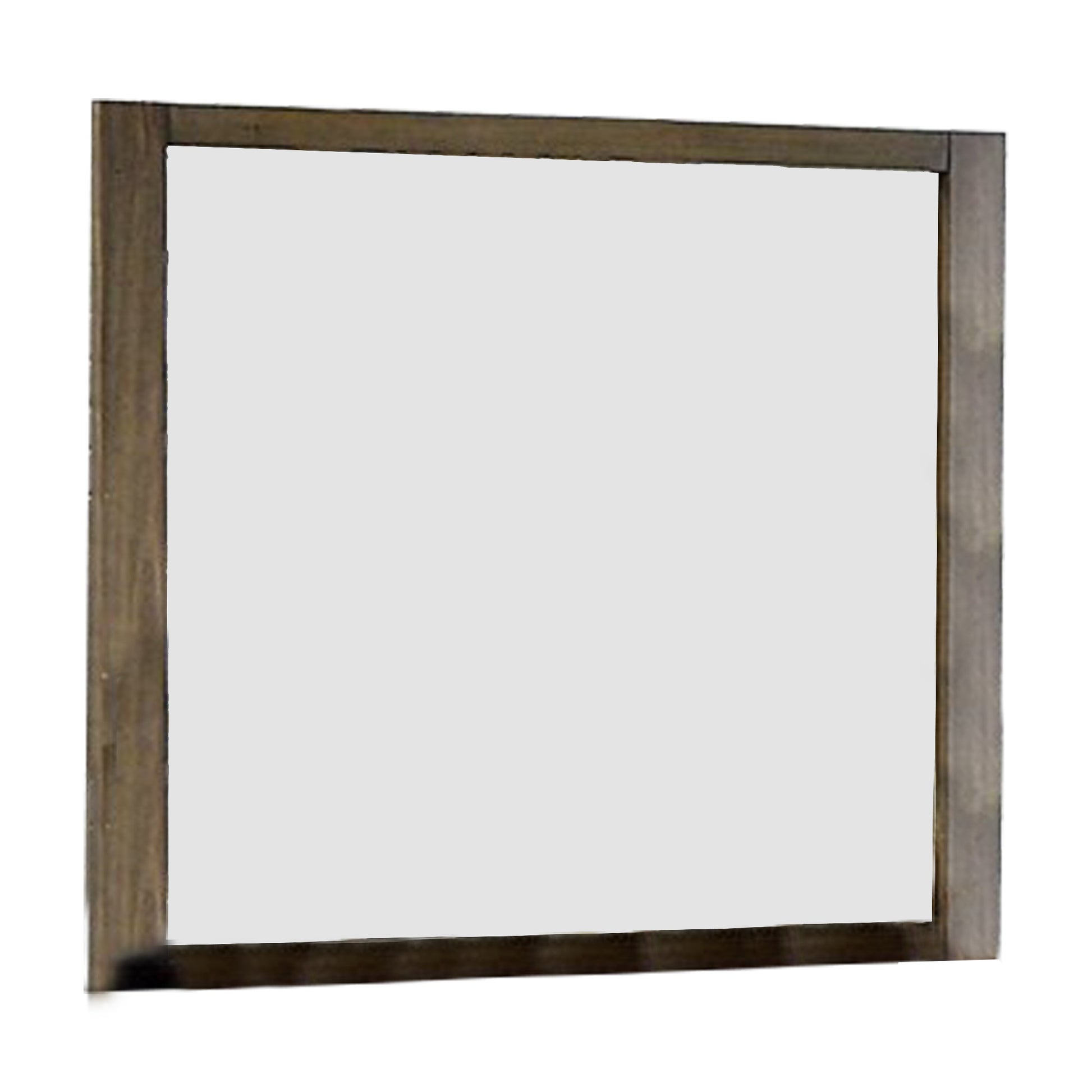 40 Inch Rectangular Wooden Frame Contemporary Mirror, Brown — Chic Home-Decor