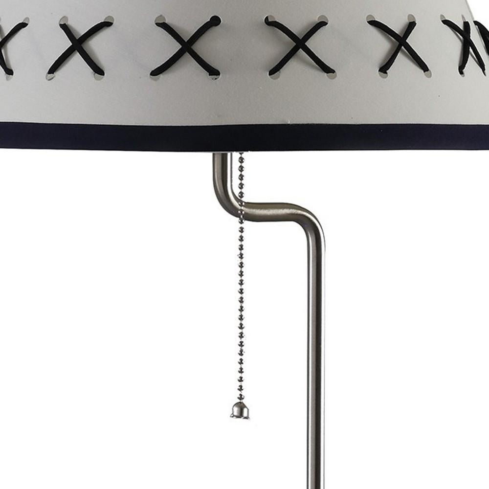 Table Lamp with Wireless Charging and USB Port, Silver