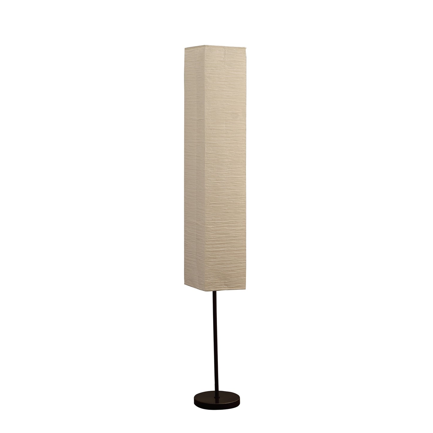 Floor Lamp with Linear Metal Base and Column Shade, Black — Chic Home-Decor