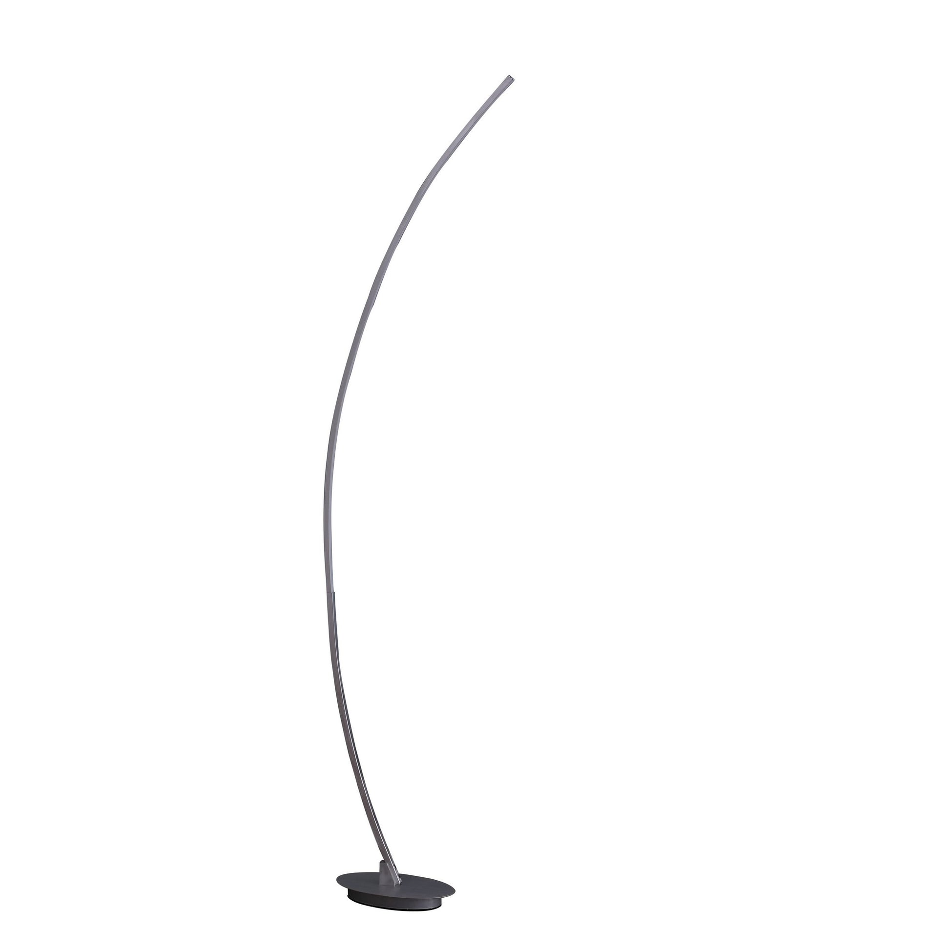 Floor LED Lamp with Metal Arched Design, Brushed Silver — Chic Home-Decor