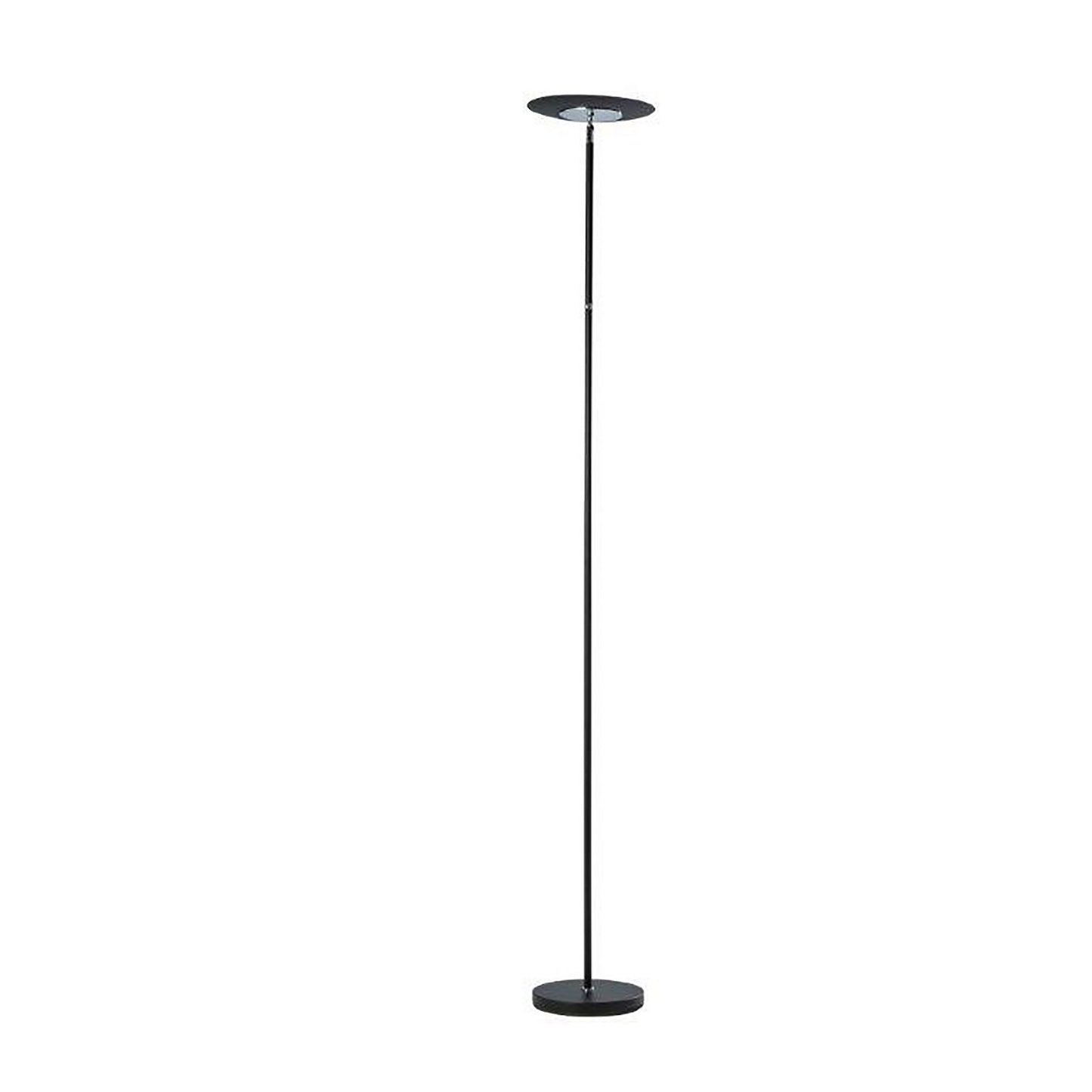 Floor Lamp with Adjustable Torchiere Head and Sleek Metal Body, Black — Chic Home-Decor