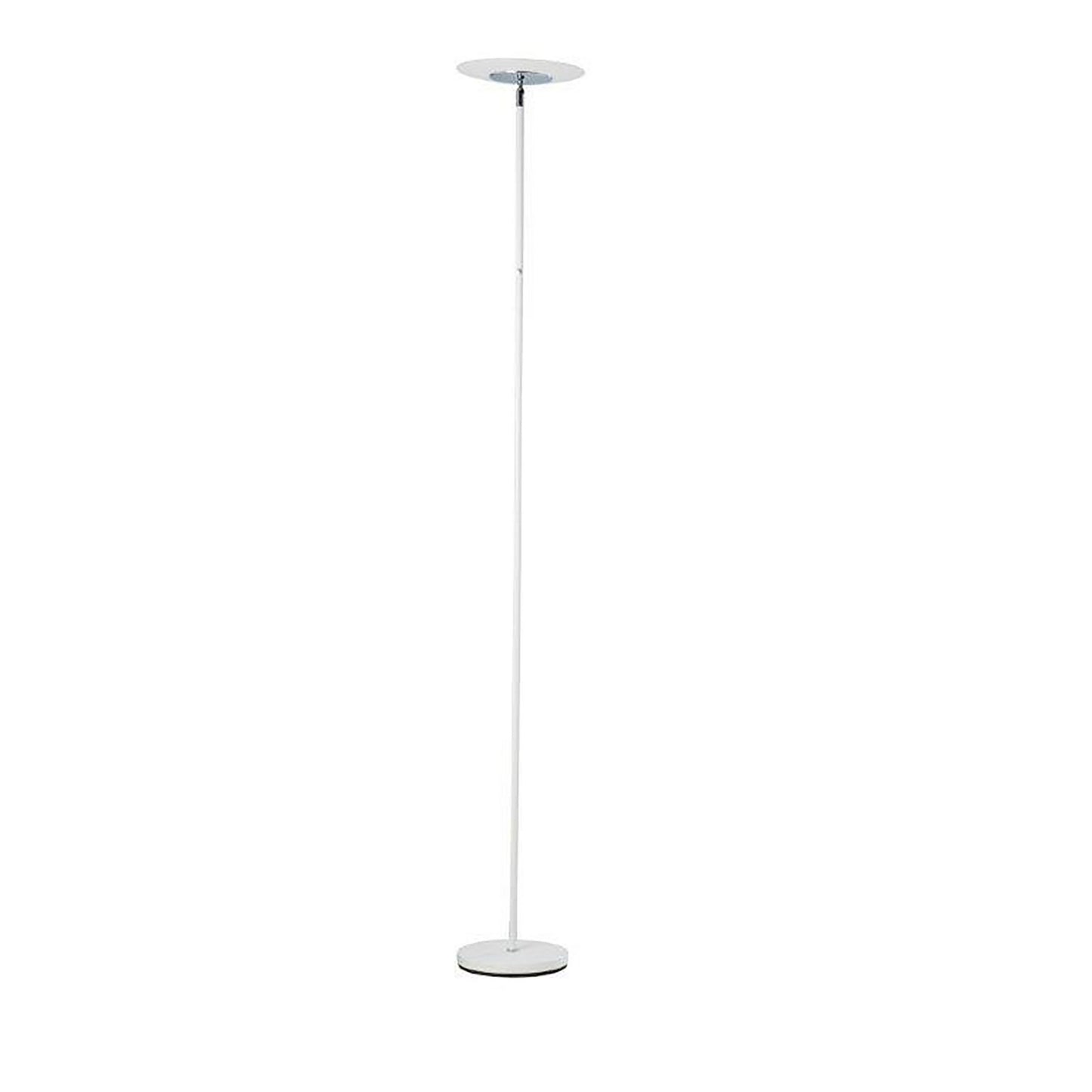 Floor Lamp with Adjustable Torchiere Head and Sleek Metal Body, White — Chic Home-Decor