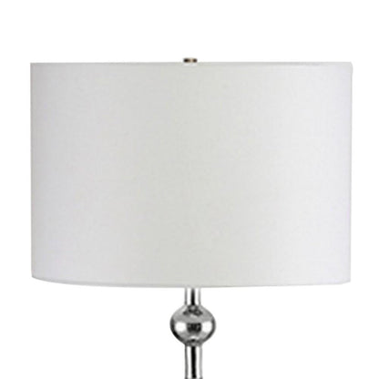 Floor Lamp with Metal Frame and Crystal Accent, White