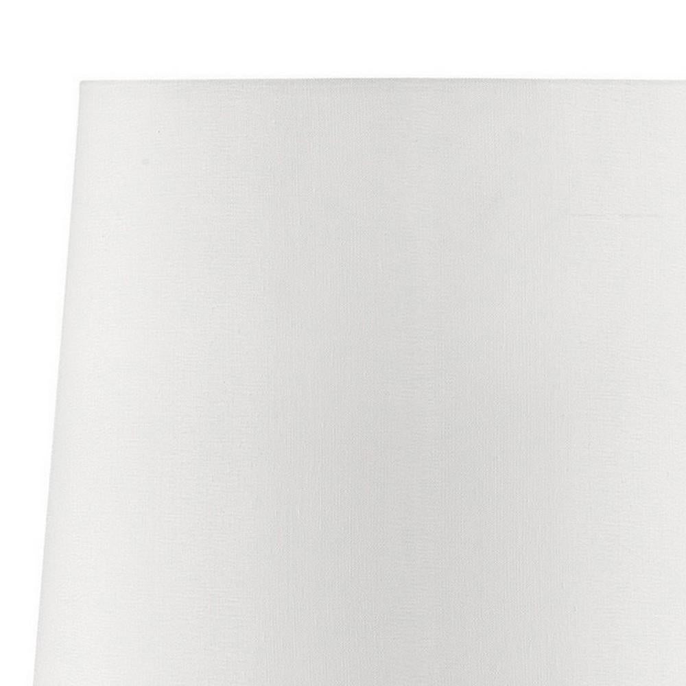 Table Lamp with Teardrop Metal Base and Fabric Shade, White
