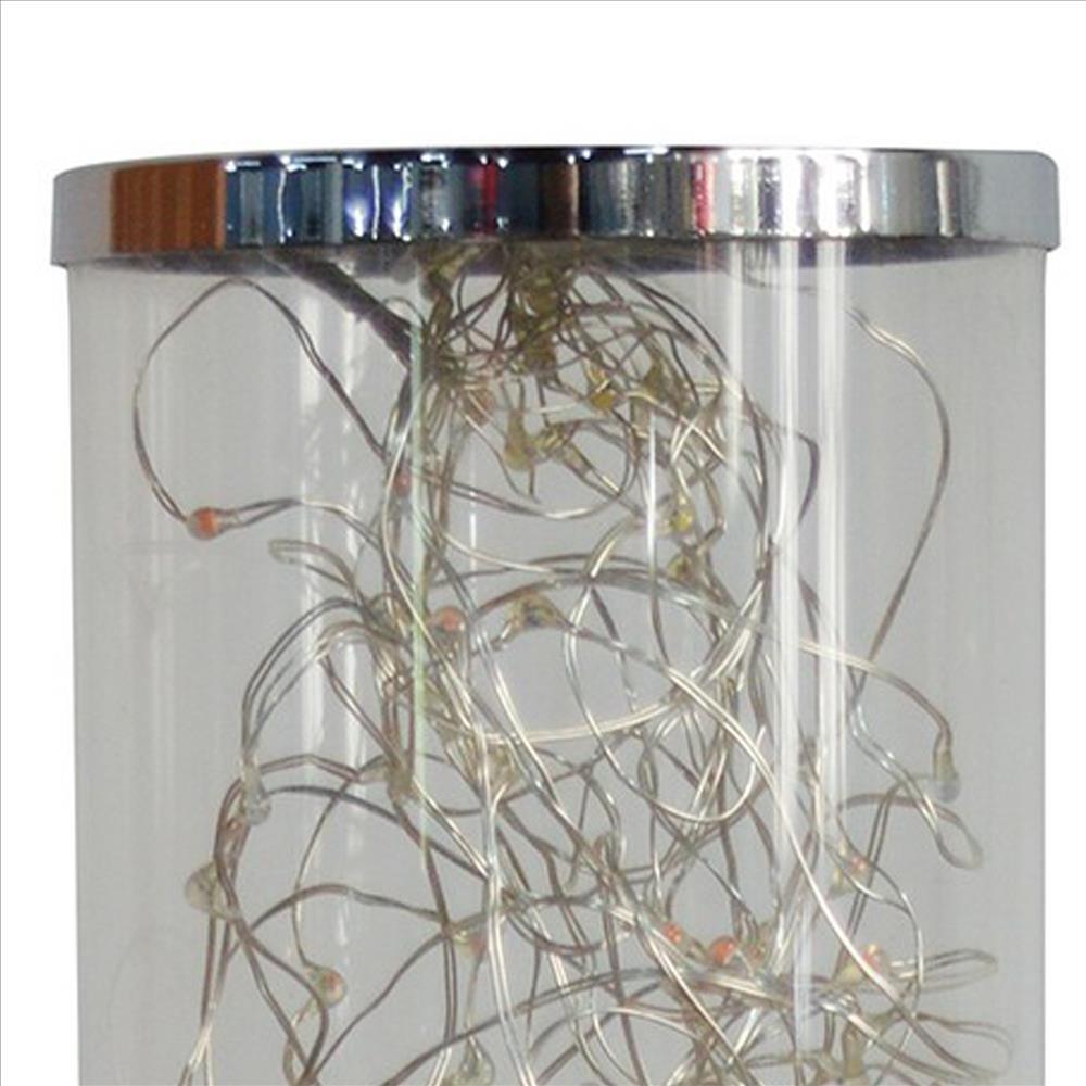 Column Table Lamp with Integrated Multicolored LED, Clear