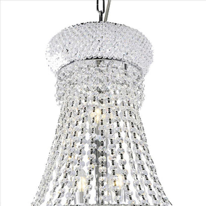 Crystal Ceiling Lamp with Chandelier Design Body, Clear