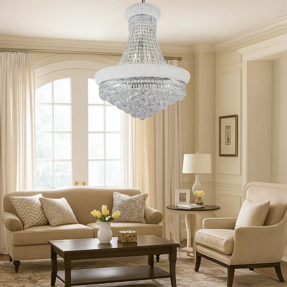 Crystal Ceiling Lamp with Chandelier Design Body, Clear